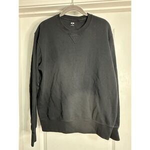 Uniqlo, Men's Crew‎ Neck Pull Over Sweatshirt, Dark Gray, Size Medium